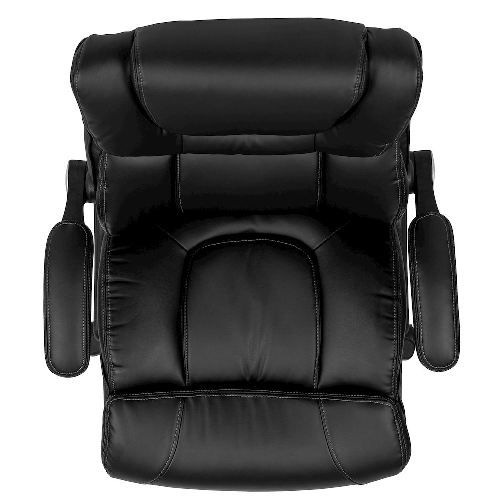 High Back Black Executive Swivel Office Chair with Double Layered Headrest. Picture 12