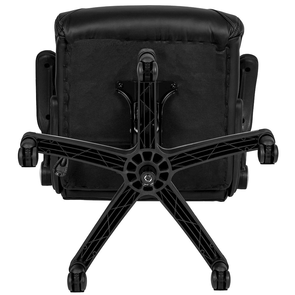 High Back Black Executive Swivel Office Chair with Double Layered Headrest. Picture 13