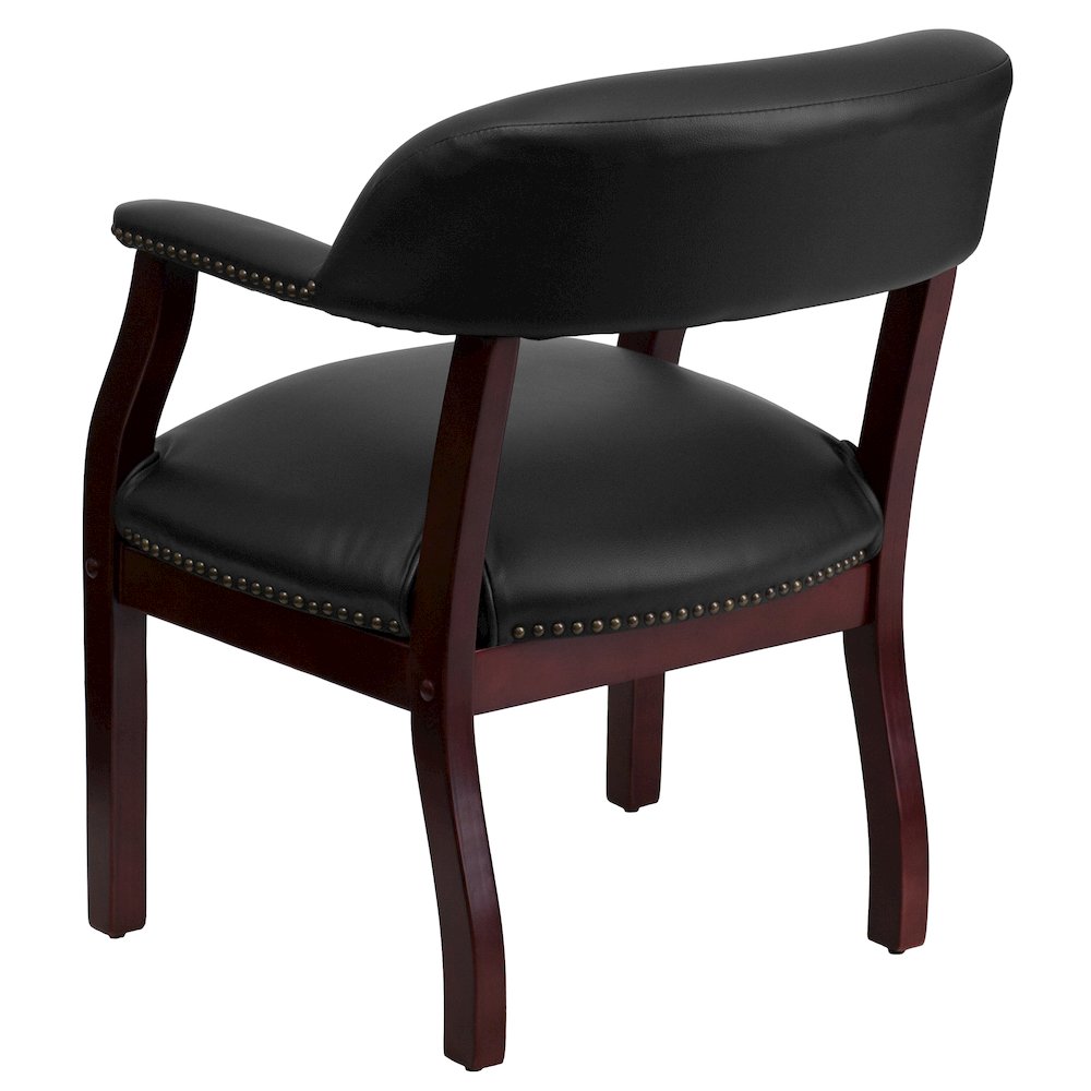 Black Vinyl Luxurious Conference Chair with Accent Nail Trim. Picture 6