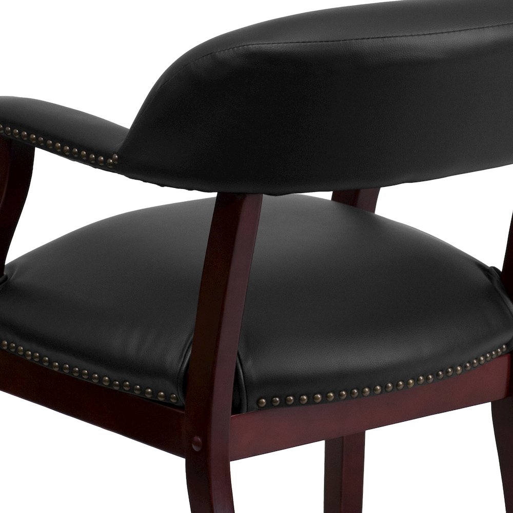 Black Vinyl Luxurious Conference Chair with Accent Nail Trim. Picture 10
