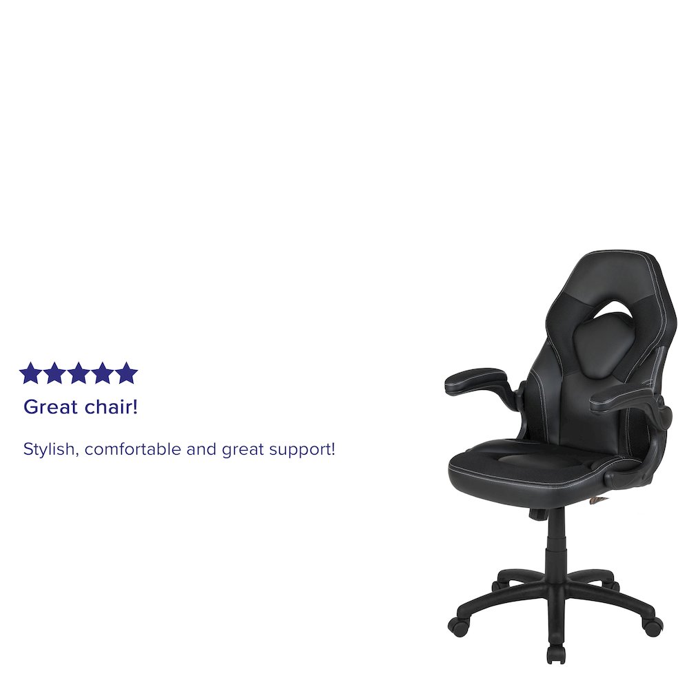 X10 Gaming Chair Racing Office Computer Swivel Chair, Black LeatherSoft. Picture 5