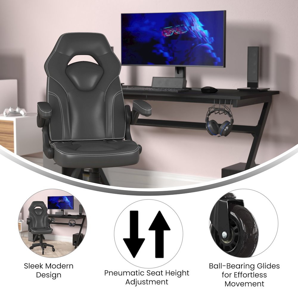 X10 Gaming Chair Racing Office Computer Chair, Black LeatherSoft. Picture 4
