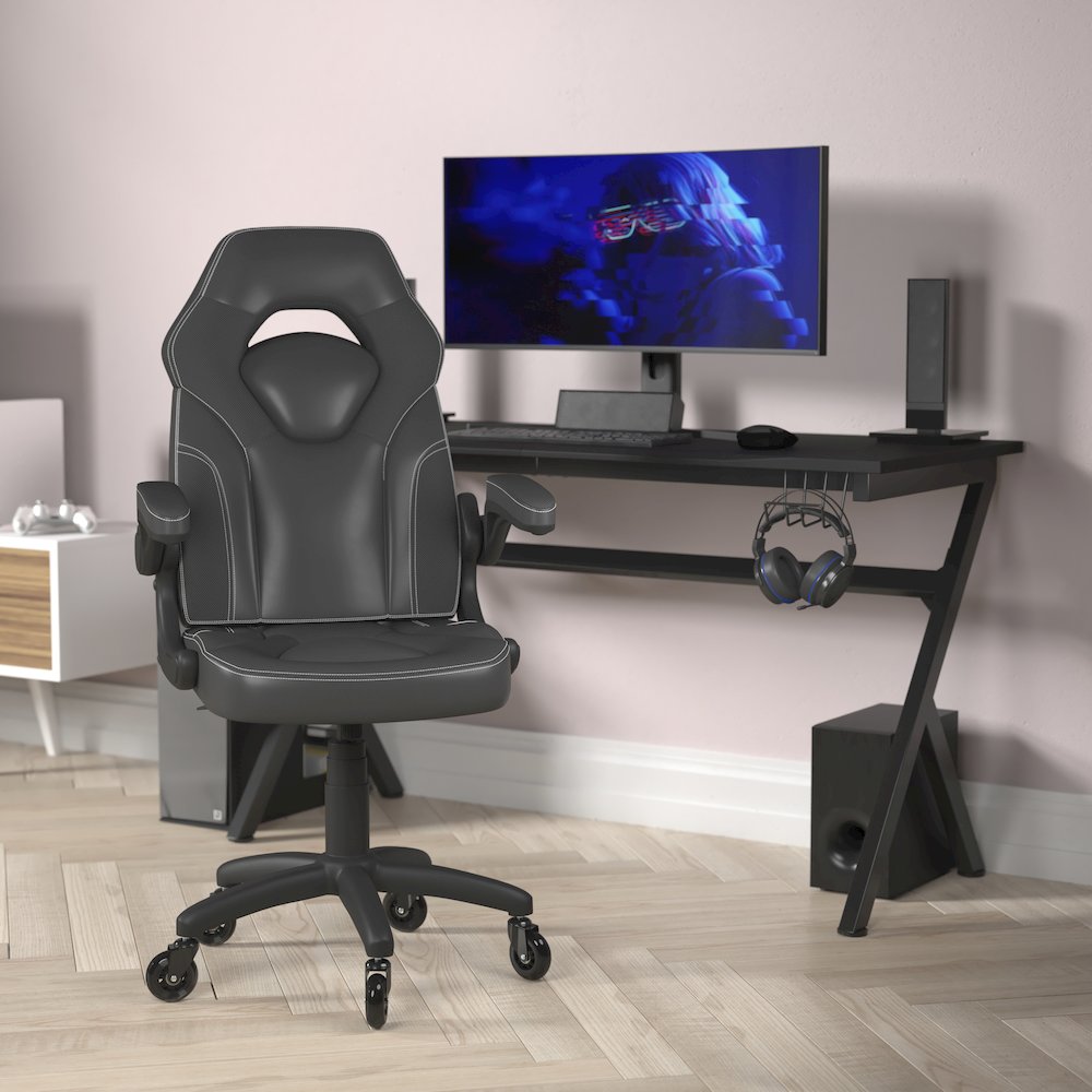 X10 Gaming Chair Racing Office Computer Chair, Black LeatherSoft. Picture 2