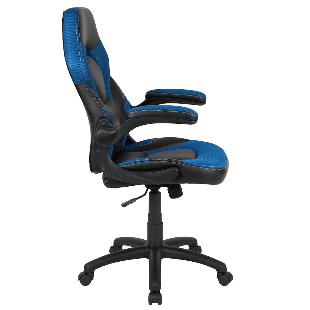 X10 Gaming Chair Racing Office Computer Swivel Chair, Blue/Black LeatherSoft. Picture 10
