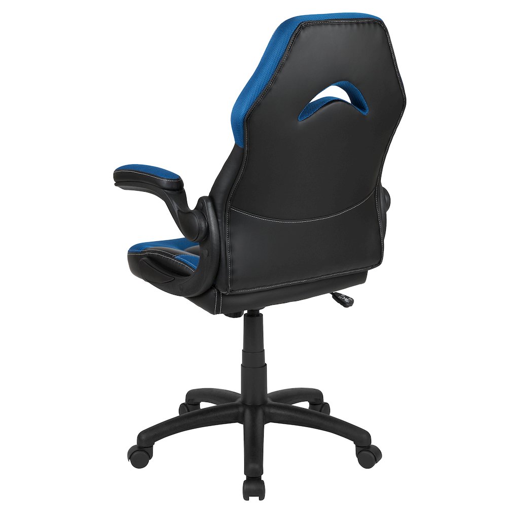 X10 Gaming Chair Racing Office Computer Swivel Chair, Blue/Black LeatherSoft. Picture 8