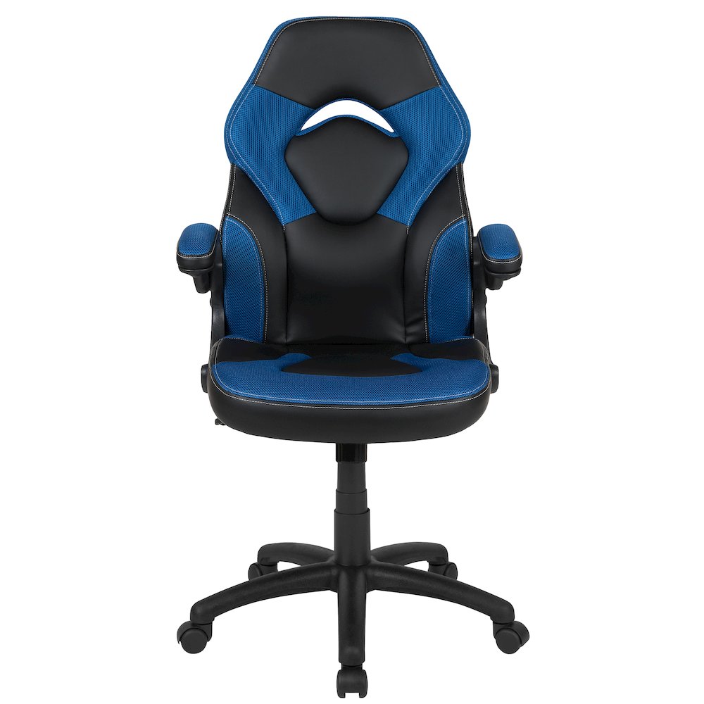 X10 Gaming Chair Racing Office Computer Swivel Chair, Blue/Black LeatherSoft. Picture 11