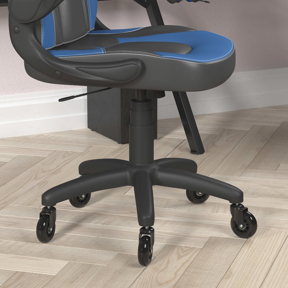 X10 Gaming Chair Racing Office Computer Chair, Blue/Black LeatherSoft. Picture 7