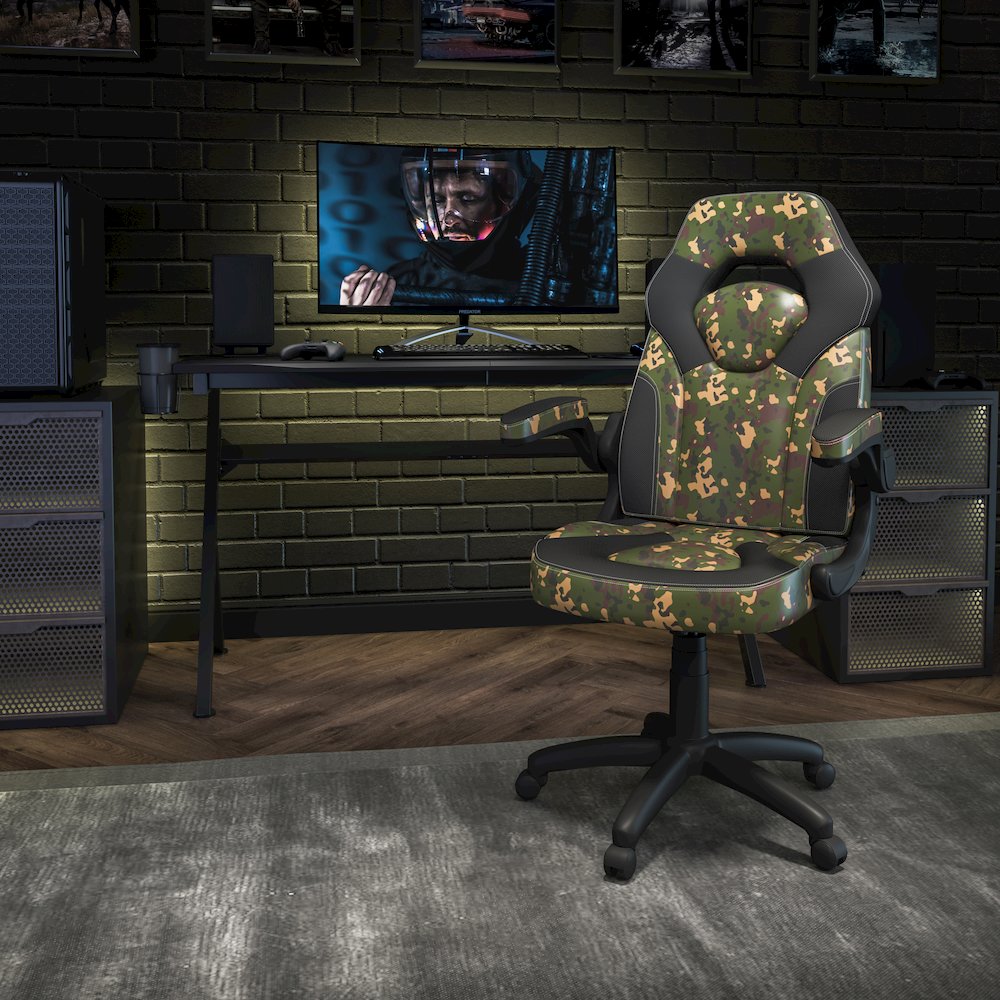 X10 Gaming Chair Racing Office Computer Swivel Chair, Camouflage/Black. Picture 2