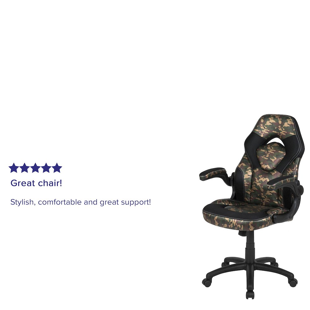 X10 Gaming Chair Racing Office Computer Swivel Chair, Camouflage/Black. Picture 5