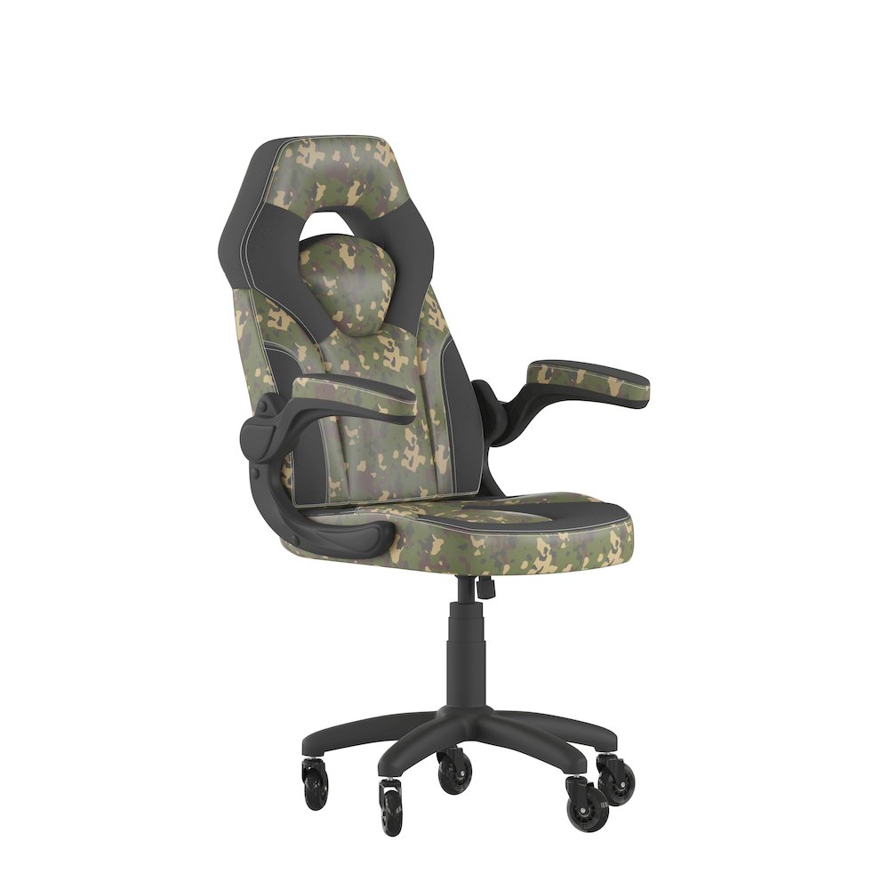 X10 Gaming Chair Racing Computer Chair, Camouflage/Black LeatherSoft. Picture 1