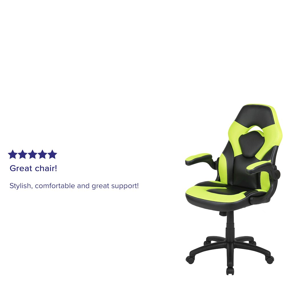 X10 Gaming Chair Racing Office Computer Swivel Chair, Neon Green/Black. Picture 5