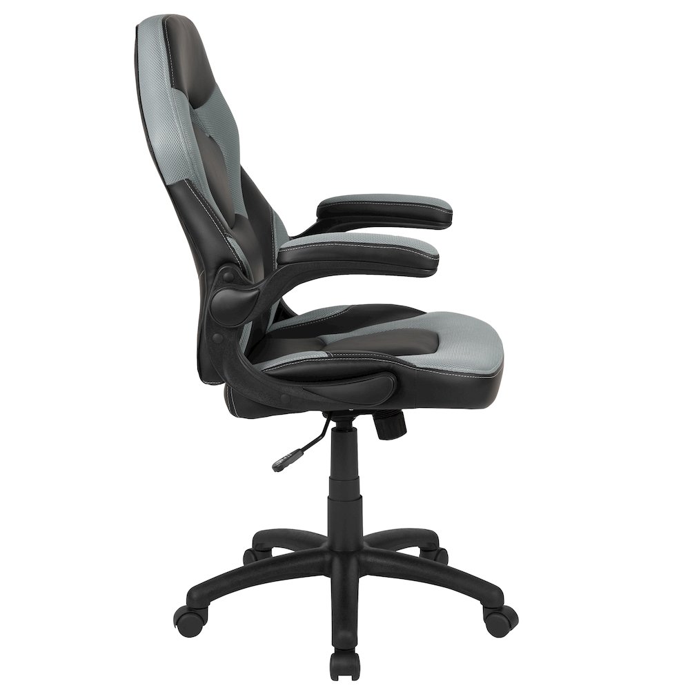 X10 Gaming Chair Racing Office Computer Swivel Chair, Gray/Black LeatherSoft. Picture 10
