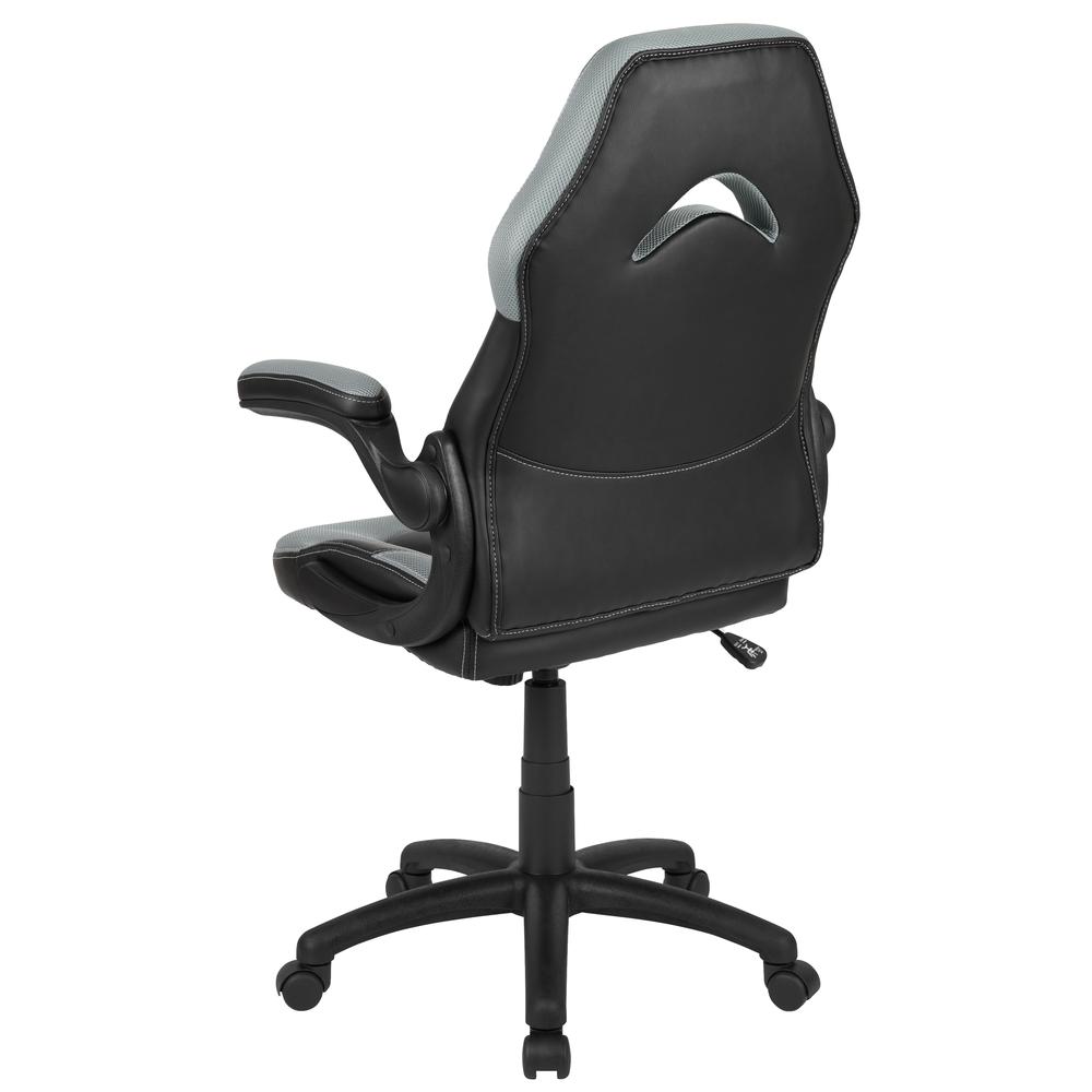 X10 Gaming Chair Racing Office Computer Swivel Chair, Gray/Black LeatherSoft. Picture 5