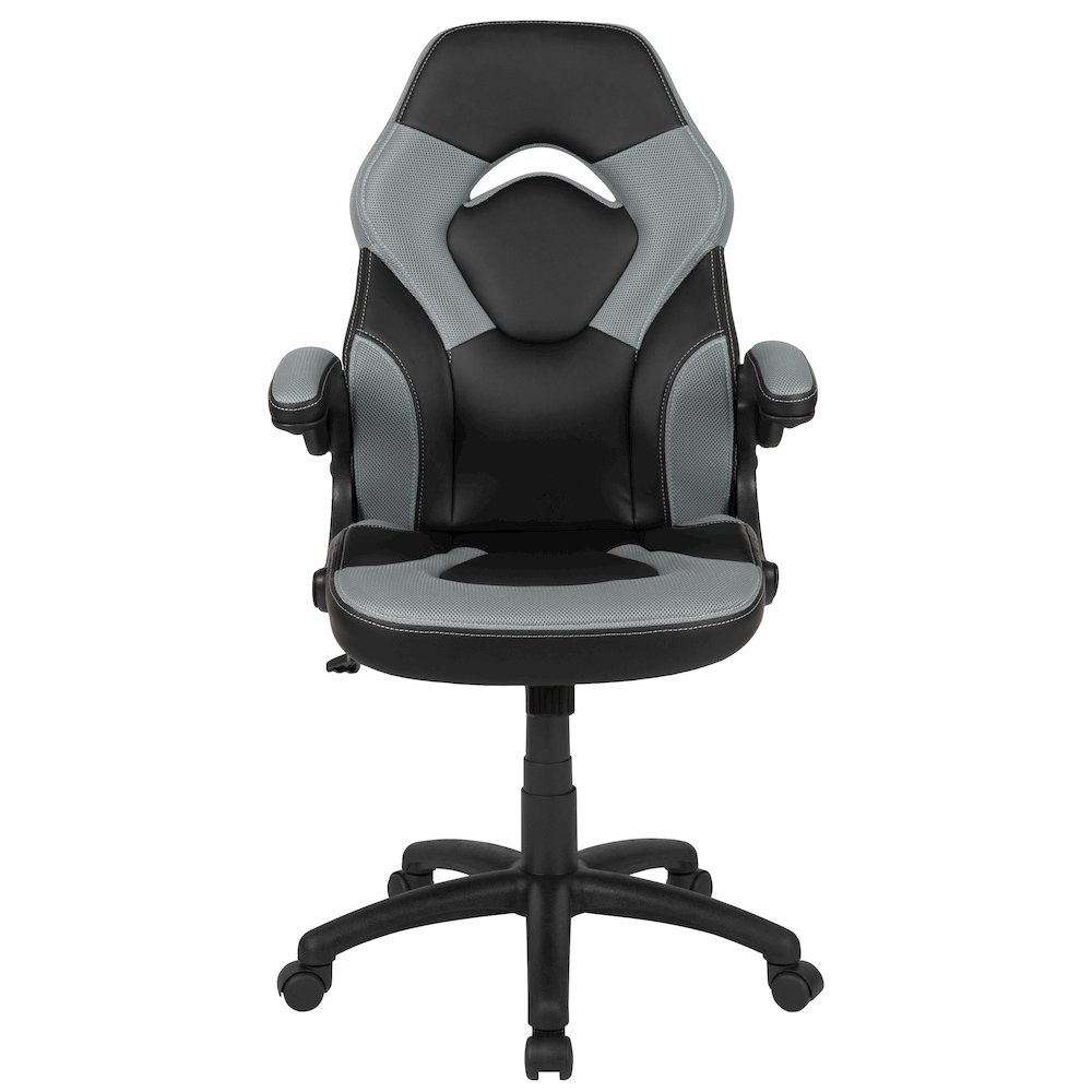 X10 Gaming Chair Racing Office Computer Swivel Chair, Gray/Black LeatherSoft. Picture 11