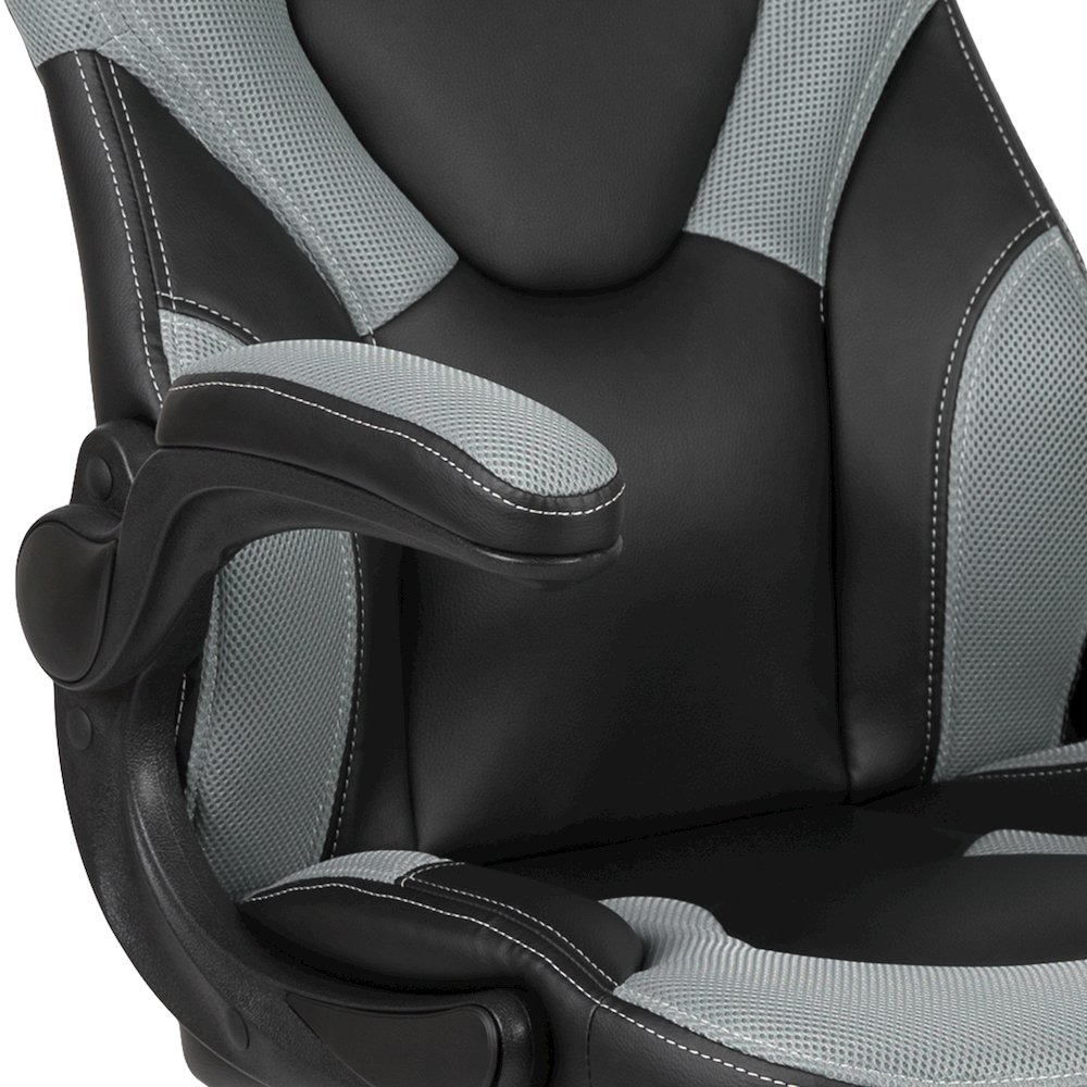 X10 Gaming Chair Racing Office Computer Swivel Chair, Gray/Black LeatherSoft. Picture 9
