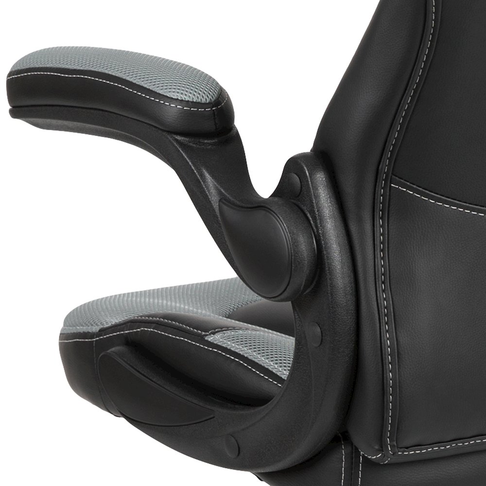 X10 Gaming Chair Racing Office Computer Swivel Chair, Gray/Black LeatherSoft. Picture 14