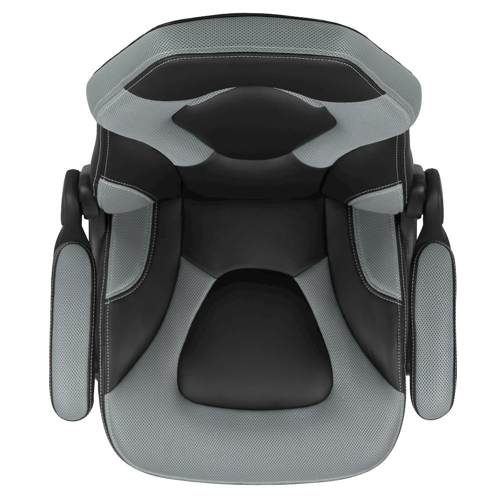 X10 Gaming Chair Racing Office Computer Swivel Chair, Gray/Black LeatherSoft. Picture 12
