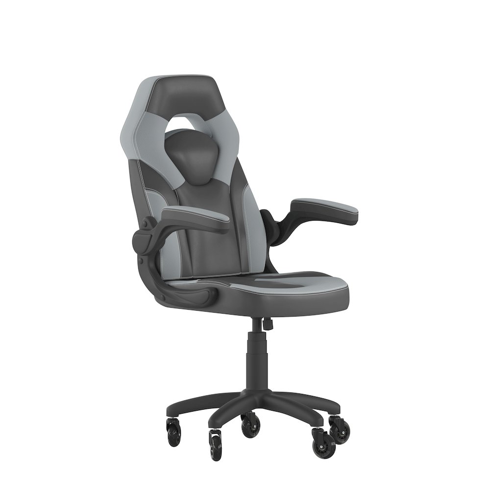 X10 Gaming Chair Racing Office Computer Chair, Gray/Black LeatherSoft. Picture 1