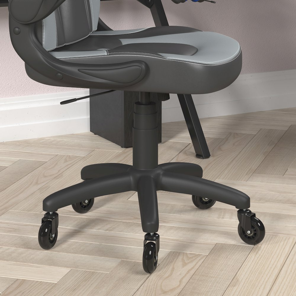 X10 Gaming Chair Racing Office Computer Chair, Gray/Black LeatherSoft. Picture 7