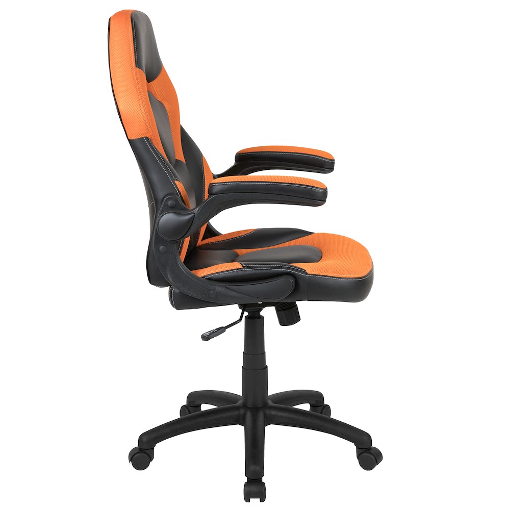 X10 Gaming Chair Racing Office Computer Swivel Chair, Orange/Black LeatherSoft. Picture 10