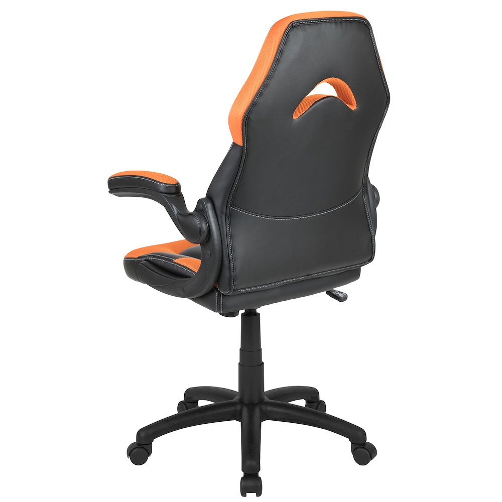 X10 Gaming Chair Racing Office Computer Swivel Chair, Orange/Black LeatherSoft. Picture 8