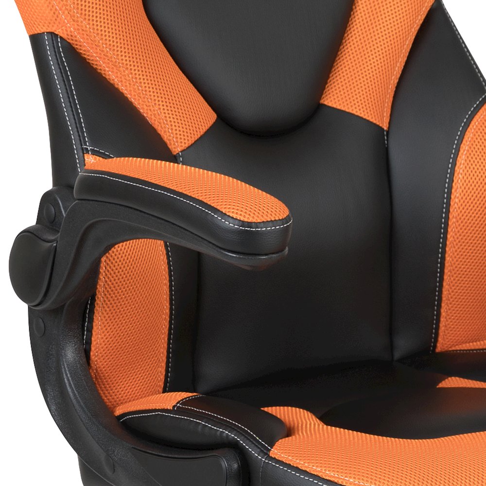 X10 Gaming Chair Racing Office Computer Swivel Chair, Orange/Black LeatherSoft. Picture 9