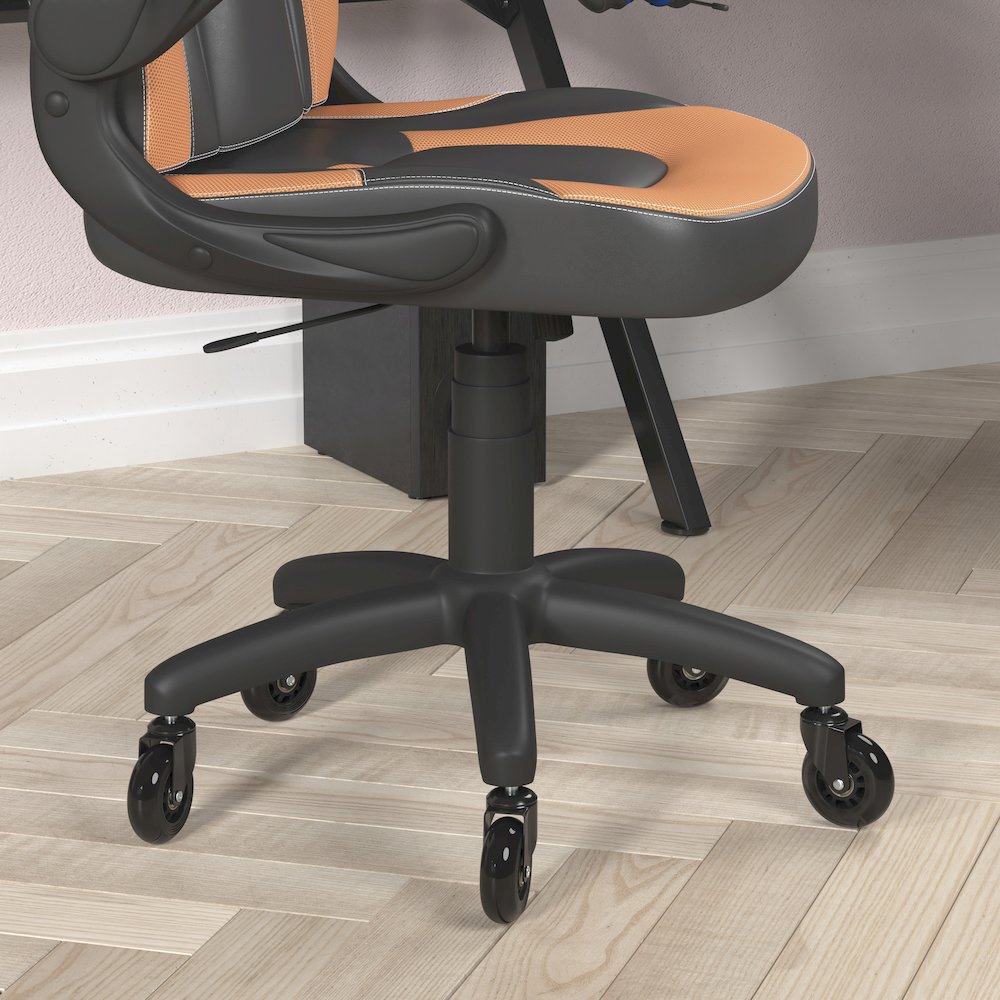 X10 Gaming Chair Racing Office Computer Chair, Orange/Black LeatherSoft. Picture 7