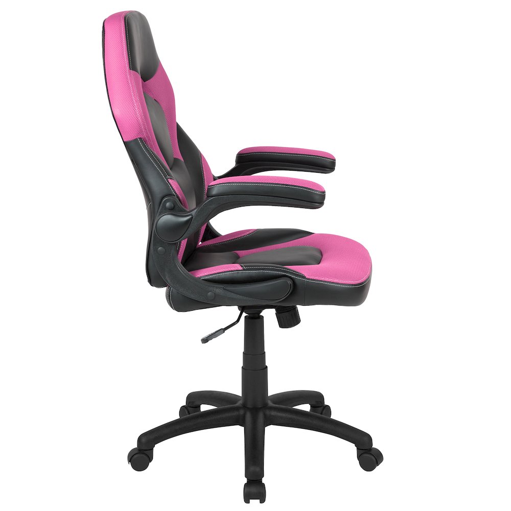 X10 Gaming Chair Racing Office Computer Swivel Chair, Pink/Black LeatherSoft. Picture 10