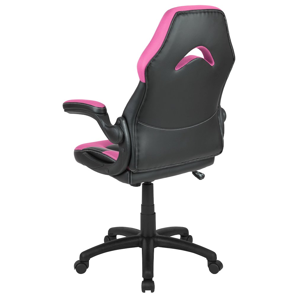 X10 Gaming Chair Racing Office Computer Swivel Chair, Pink/Black LeatherSoft. Picture 8