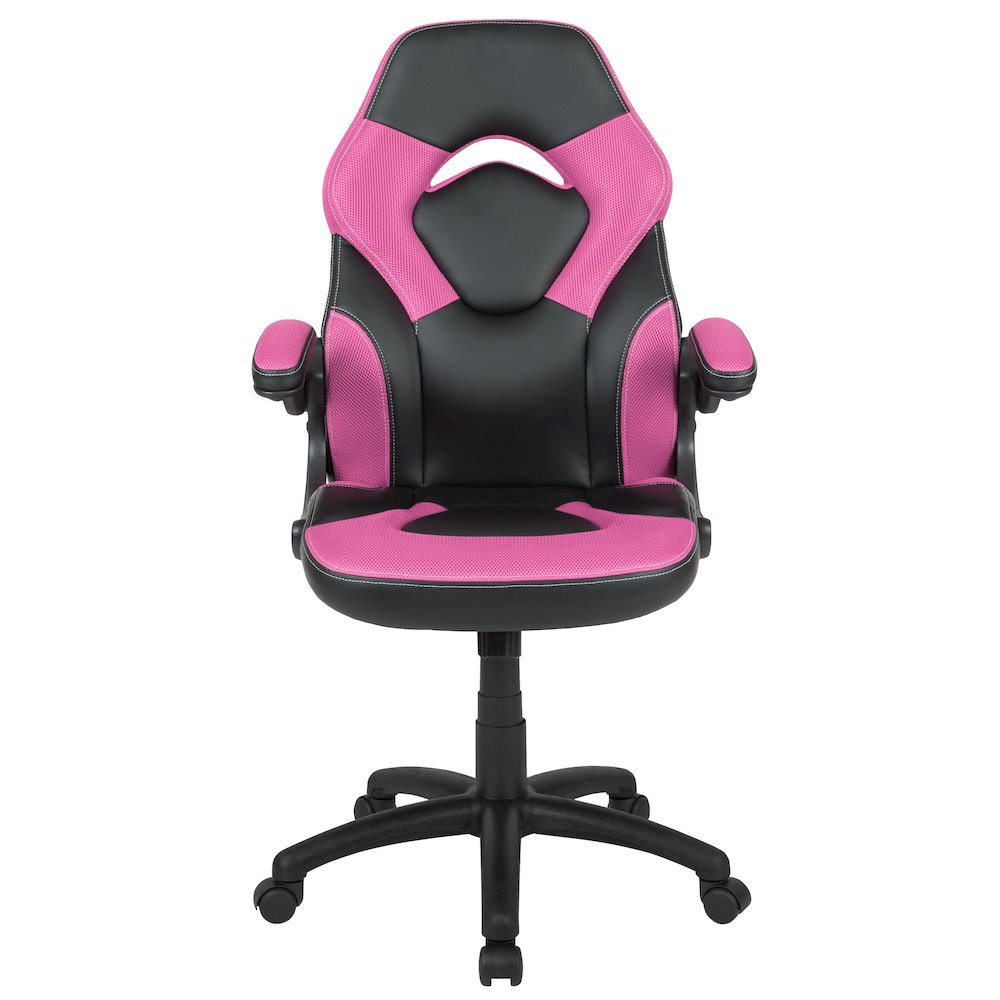 X10 Gaming Chair Racing Office Computer Swivel Chair, Pink/Black LeatherSoft. Picture 11