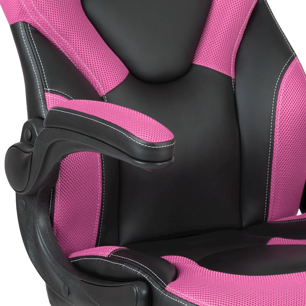 X10 Gaming Chair Racing Office Computer Swivel Chair, Pink/Black LeatherSoft. Picture 9