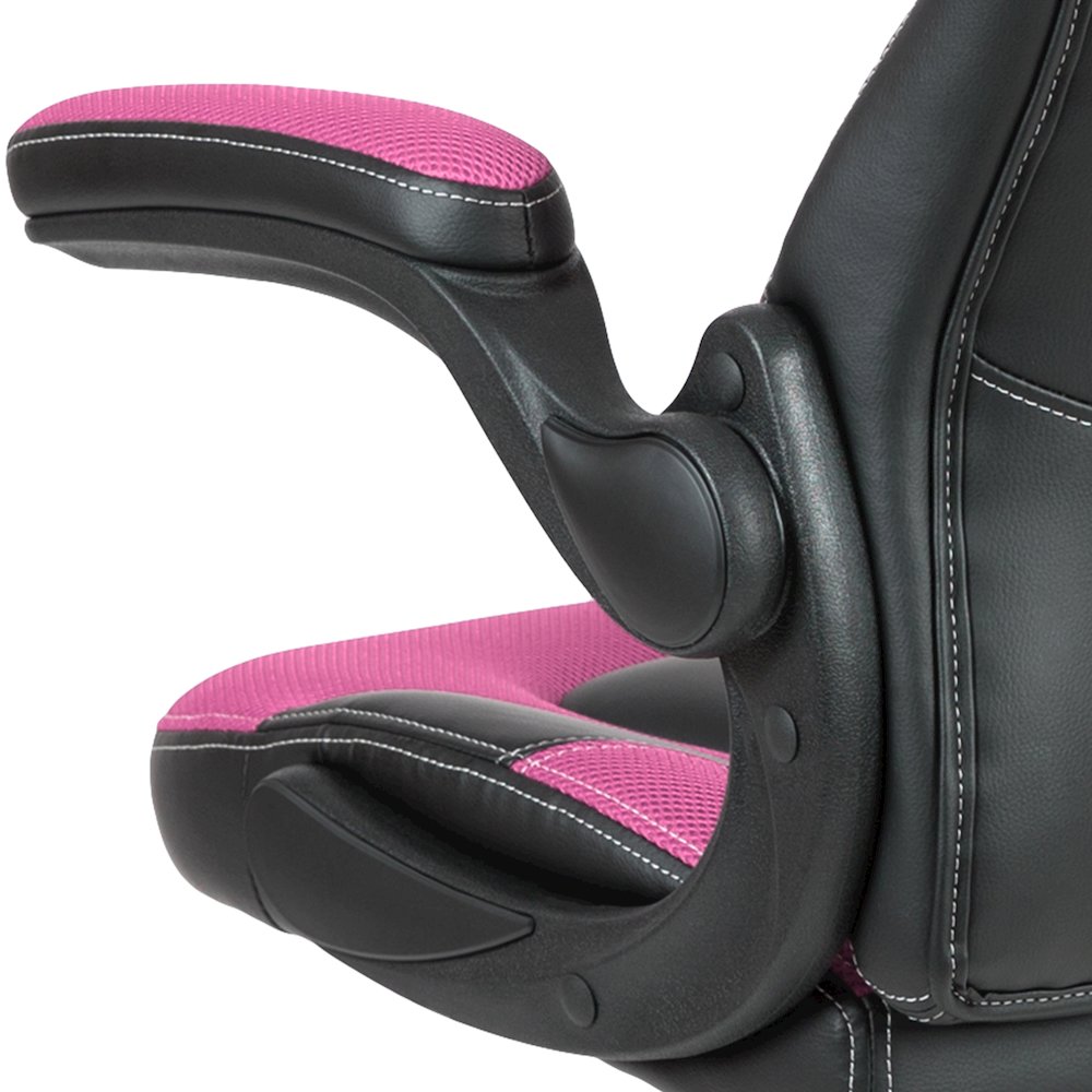 X10 Gaming Chair Racing Office Computer Swivel Chair, Pink/Black LeatherSoft. Picture 14