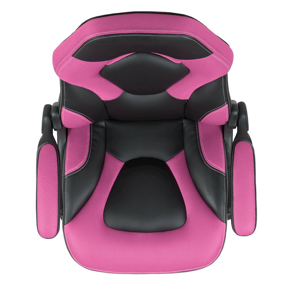 X10 Gaming Chair Racing Office Computer Swivel Chair, Pink/Black LeatherSoft. Picture 12