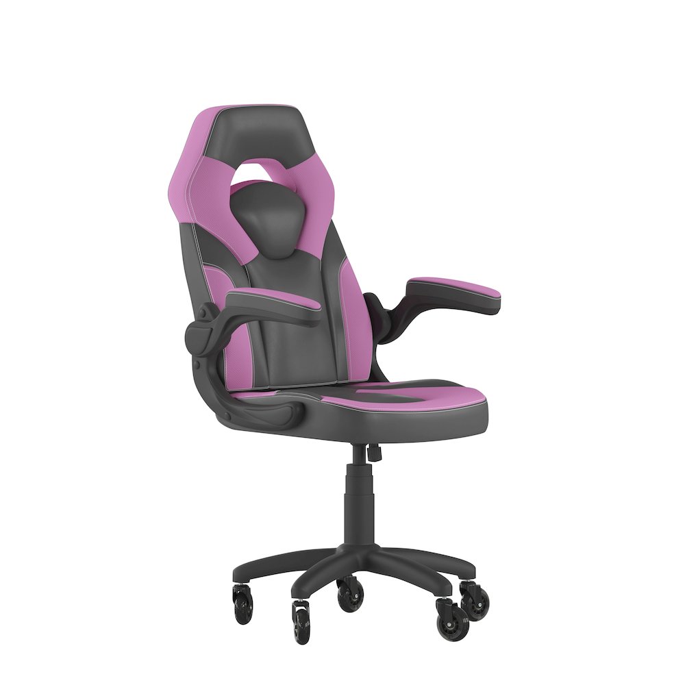 X10 Gaming Chair Racing Office Computer Chair, Pink/Black LeatherSoft. Picture 1