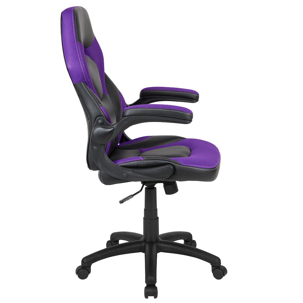 X10 Gaming Chair Racing Office Computer Swivel Chair, Purple/Black LeatherSoft. Picture 9
