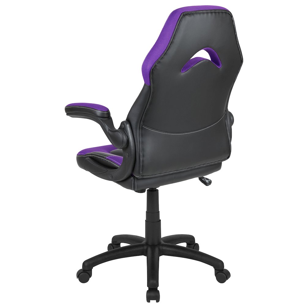 X10 Gaming Chair Racing Office Computer Swivel Chair, Purple/Black LeatherSoft. Picture 7