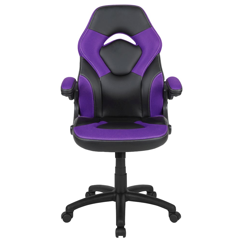 X10 Gaming Chair Racing Office Computer Swivel Chair, Purple/Black LeatherSoft. Picture 10