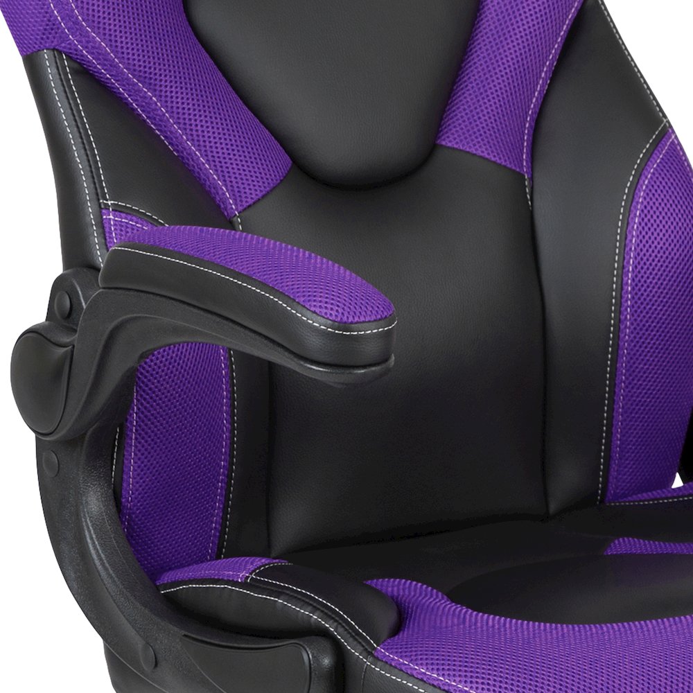 X10 Gaming Chair Racing Office Computer Swivel Chair, Purple/Black LeatherSoft. Picture 8