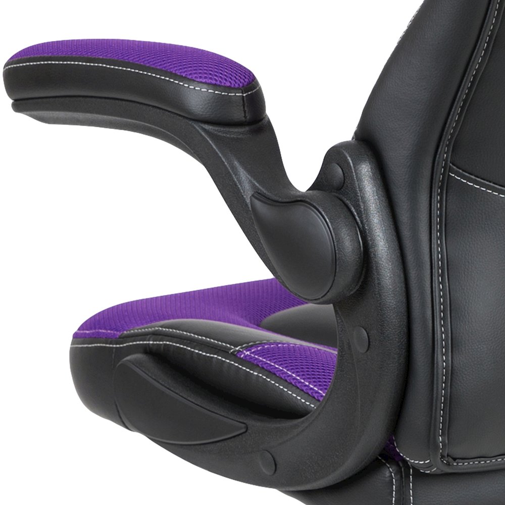 X10 Gaming Chair Racing Office Computer Swivel Chair, Purple/Black LeatherSoft. Picture 12