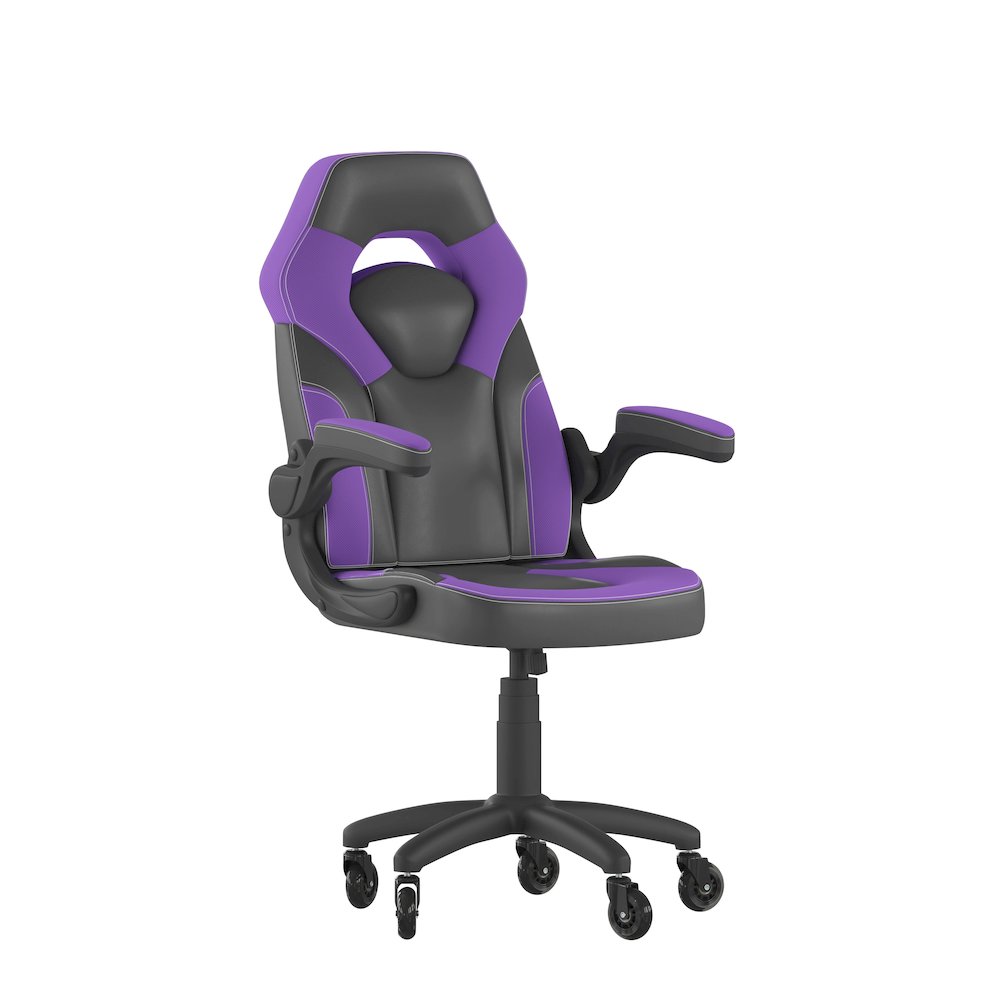 X10 Gaming Chair Racing Office Computer Chair, Purple/Black LeatherSoft. Picture 1