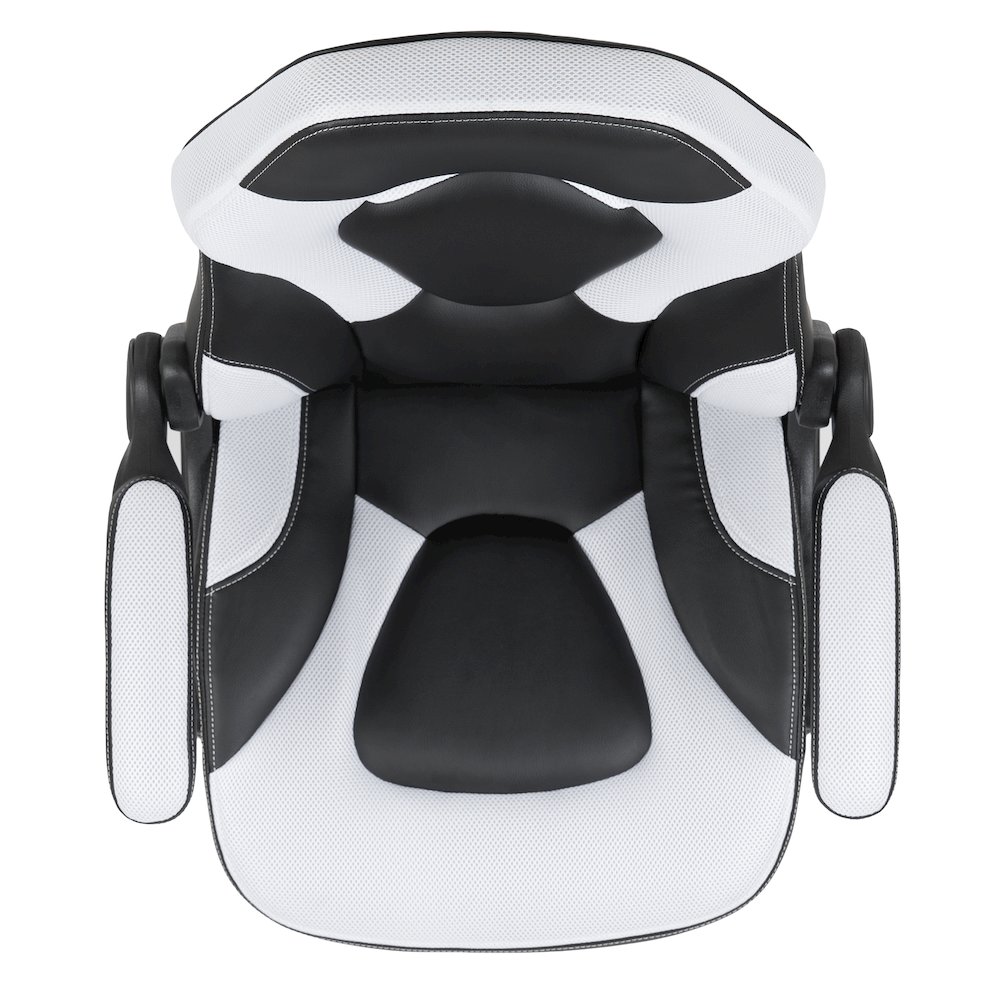 X10 Gaming Chair Racing Office Computer Swivel Chair, White/Black LeatherSoft. Picture 12