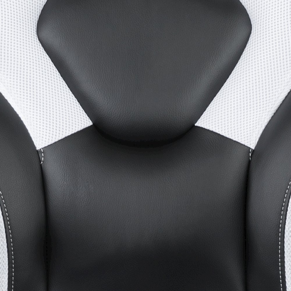 X10 Gaming Chair Racing Office Computer Swivel Chair, White/Black LeatherSoft. Picture 15