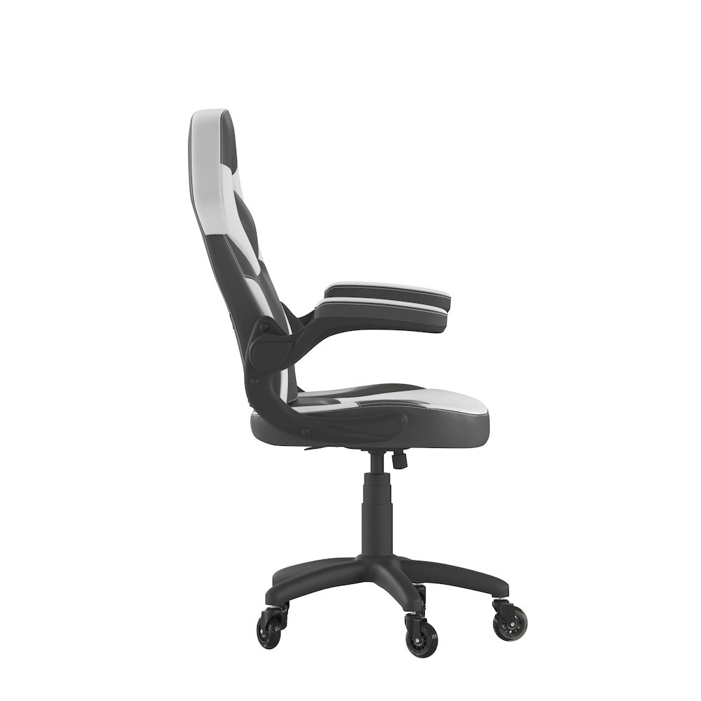 X10 Gaming Chair Racing Office Computer Chair, White/Black LeatherSoft. Picture 8