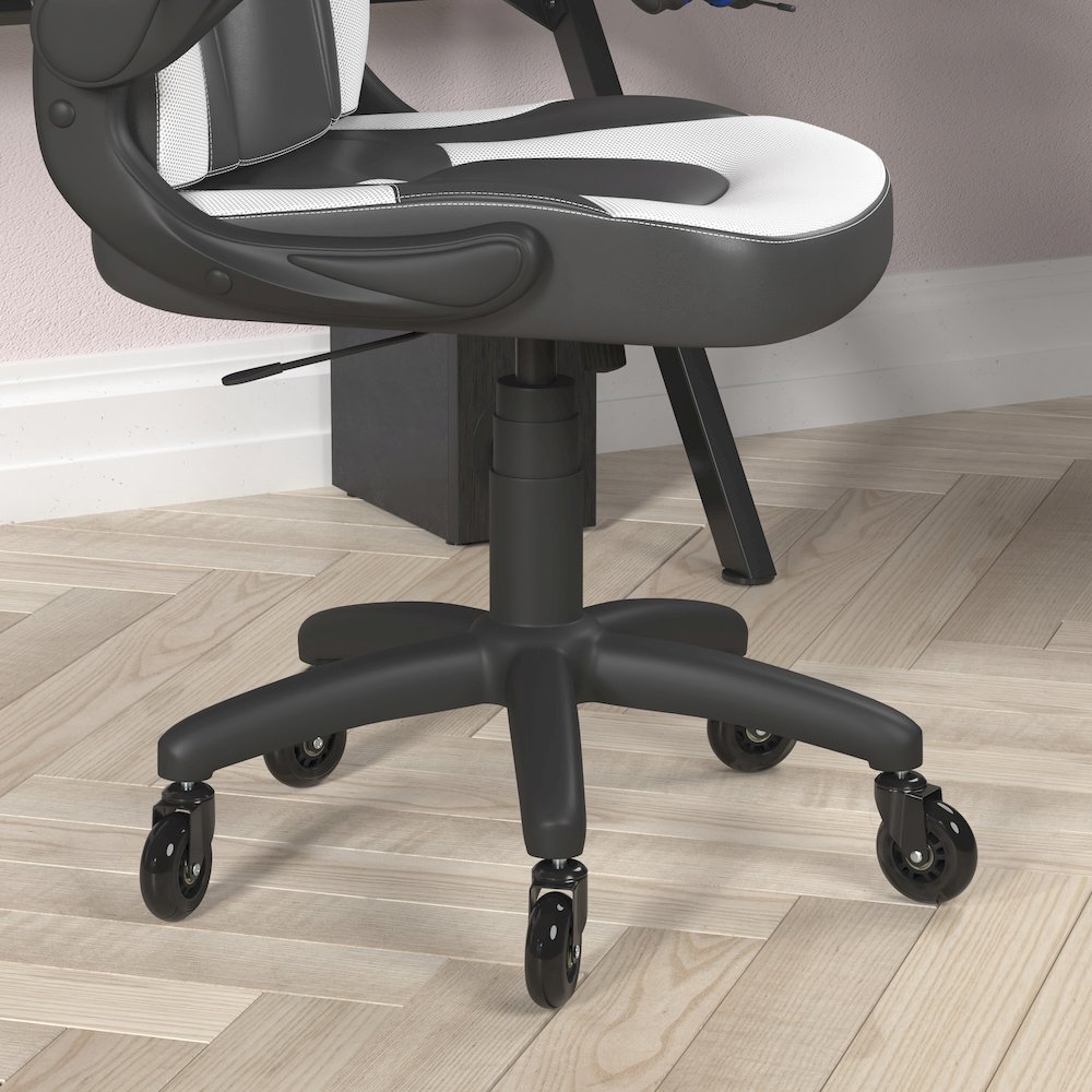 X10 Gaming Chair Racing Office Computer Chair, White/Black LeatherSoft. Picture 7