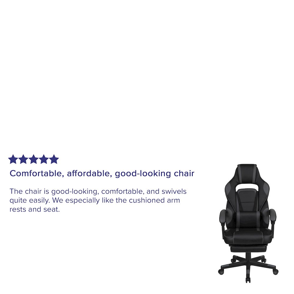 X40 Gaming Chair Racing Computer Chair - Black/Gray. Picture 4