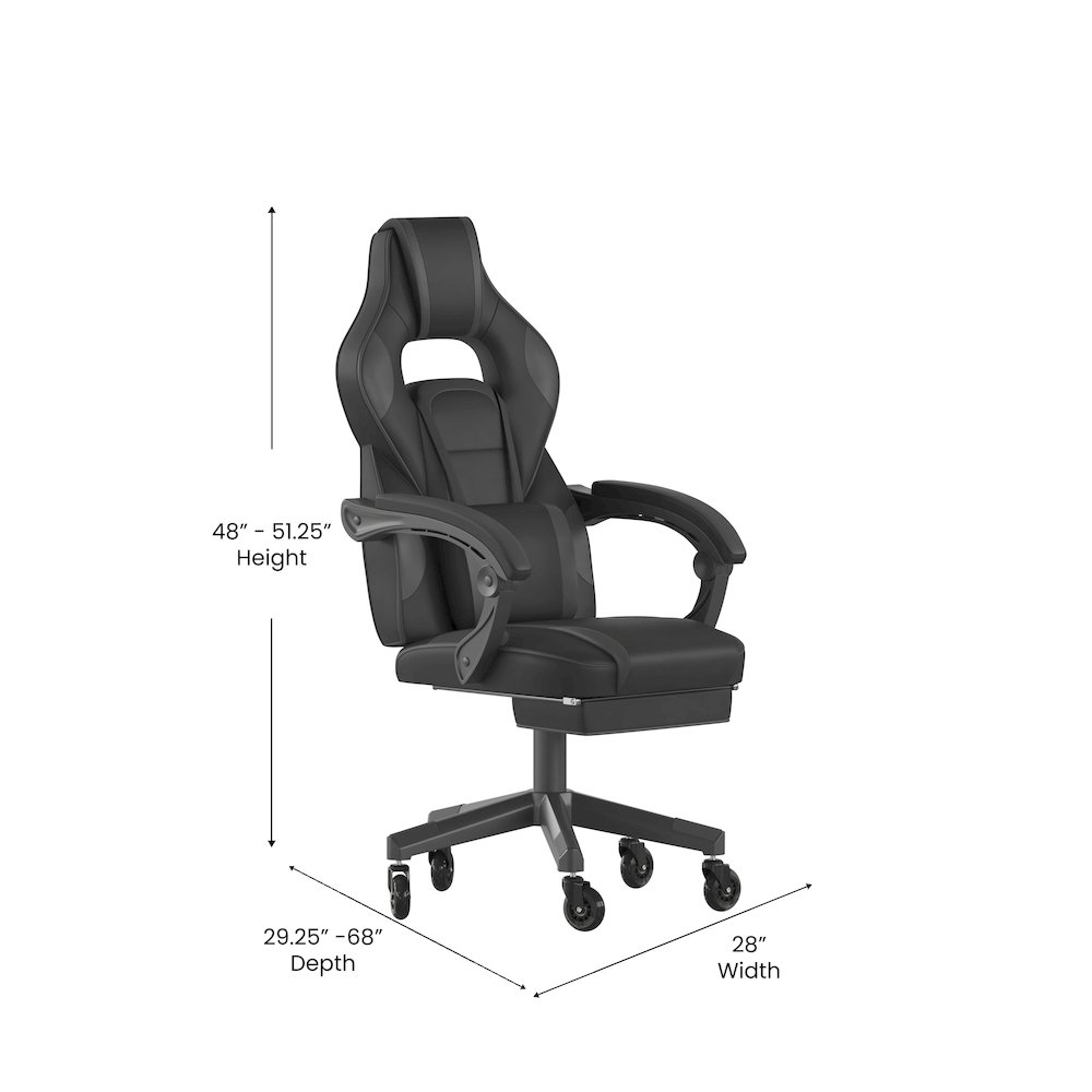 X40 Gaming Chair Racing Computer Chair - Black/Gray. Picture 5