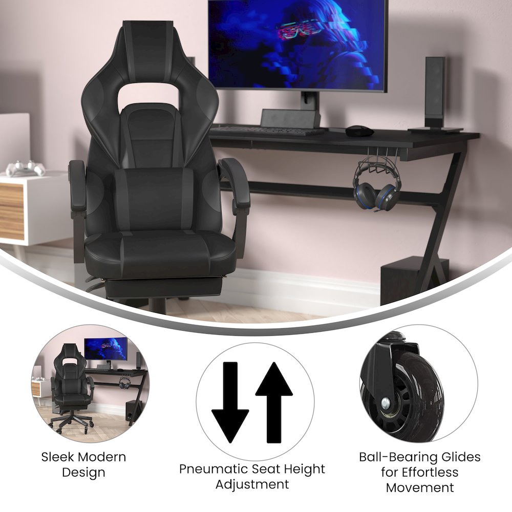 X40 Gaming Chair Racing Computer Chair - Black/Gray. Picture 4
