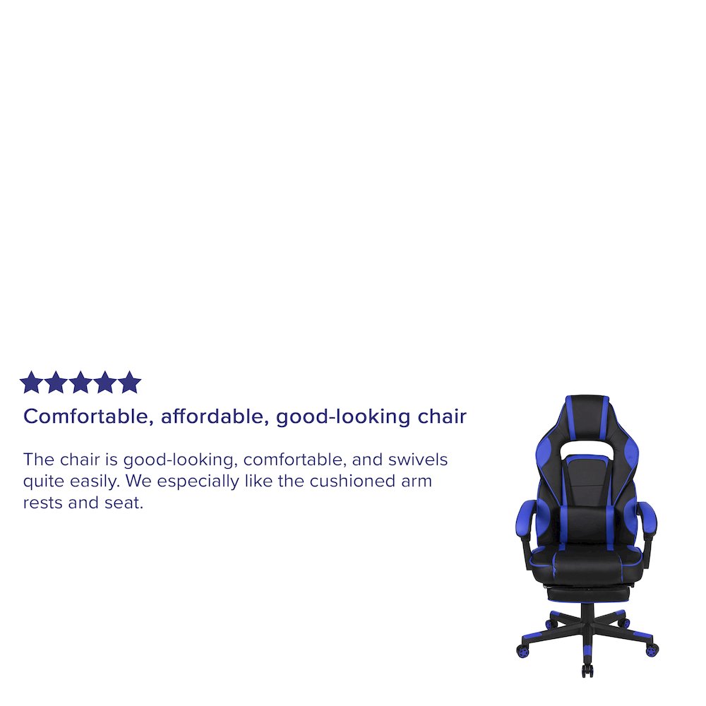 X40 Gaming Chair Racing Computer Chair - Black/Blue. Picture 4