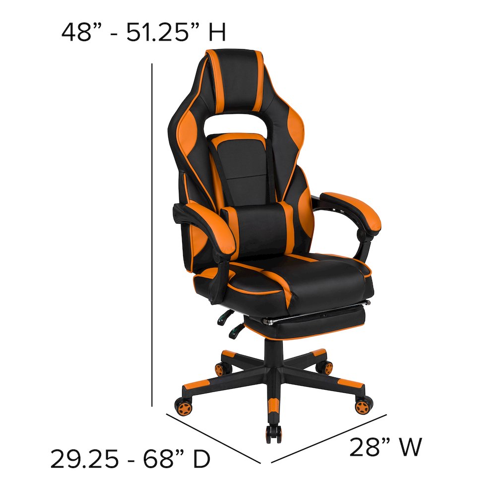 X40 Gaming Chair Racing Computer Chair - Black/Orange. Picture 6