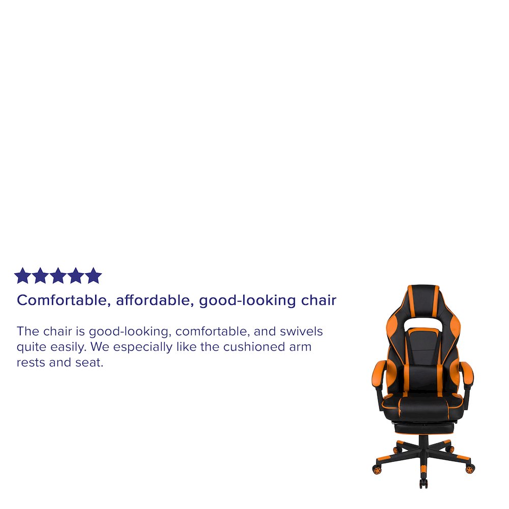 X40 Gaming Chair Racing Computer Chair - Black/Orange. Picture 4